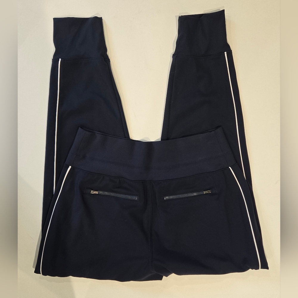 Athleta Venice High Rise Track Navy & bright White Stripe Jogger Women's Size M - Picture 11 of 11